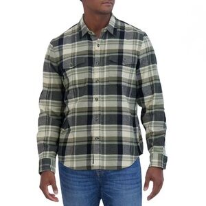 Lucky Brand Men’s Plaid Flannel Button Down Shirt Size M Gray Green